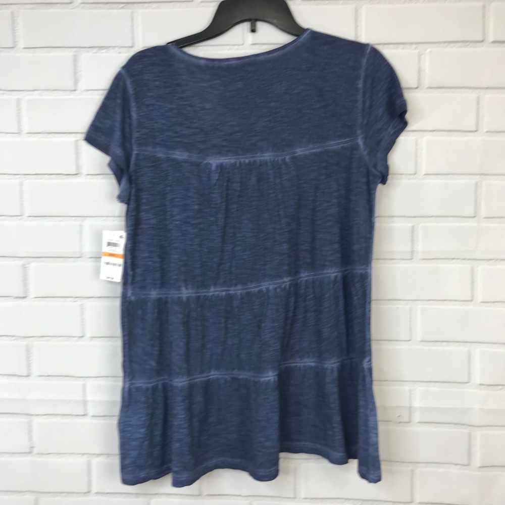 Style & Co Top Shirt Embroidered Scoop Neck Peplum - Picture 4 of 4
